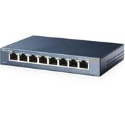 Gigabit Switch TP-LINK TL-SG108 . 8-port 10/100/10000M, 8x 10/100/1000M RJ45 ports, supports GMP Snooping, Metal case