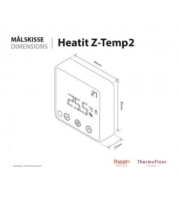 HEATIT Z-Temp2 Čierny, Z-Wave batériový termostat