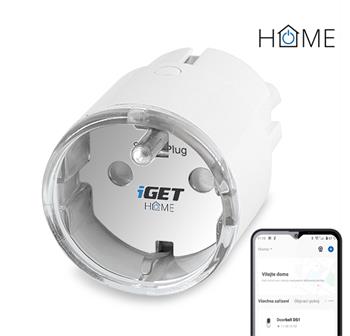 iGET HOME Power 1 - Wi-Fi zásuvka 230V s meraním spotreby, 3680 W