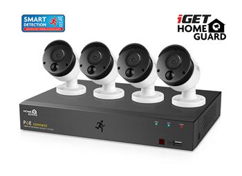 iGET HOMEGUARD HGNVK85304 - systém s PoE napájaním, 8-kanálové NVR + 4x HGNVK930CAM FullHD kamera