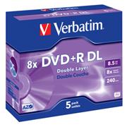 DVD+R VERBATIM DL 8,5GB 8X Dvojvrstvové 5ks/bal.