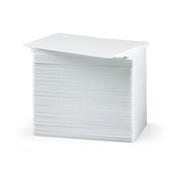 ZEBRA WHITE PVC CARDS, 10 MIL PVC ADHESIVE BACK WITH 14 MIL MYLAR RELEASE LINER, 24 MIL TOTAL THICKNESS (500 CARDS)
