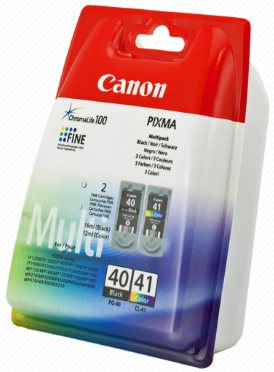 kazeta CANON PG-40 black + CL-41 color MP 150/160/170/180/450/460, iP 2200, MX300