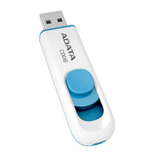 USB kľúč ADATA Classic Series C008 16GB USB 2.0 výsuvný konektor, bielo-modrý