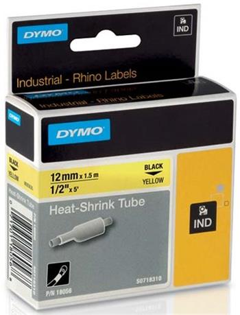 zmršťovacia bužírka DYMO 18056 D1 RHINO Black On Yellow Tube (12mm)