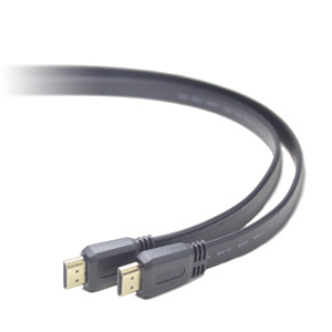 kábel HDMI/M - HDMI/M 1.4 dĺžka 1,8m, CABLEXPERT plochý kábel, čierny