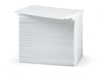 ZEBRA WHITE PVC CARDS, 30 MIL HIGH COERCIVITY MAGNETIC STRIPE (500 CARDS)