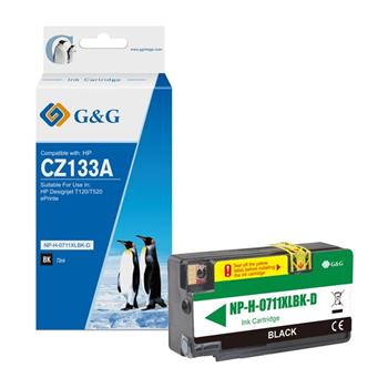 alt. kazeta G&G pre HP CZ133A(HP 711) Desingnjet T120 / T520 (80ml/BK)