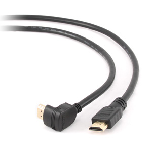 kábel HDMI 1.4 Samec/Samec dĺžka 1,8m, 1 konektor pod uhlom 90°, CABLEXPERT