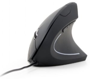 GEMBIRD ergonomická vertikálna myš, 3200dpi, 6 tlačidlová, káblová, USB, čierna