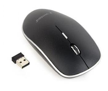GEMBIRD silent mouse, tichá myš, 1600dpi, bezdrôtová, USB, čierna