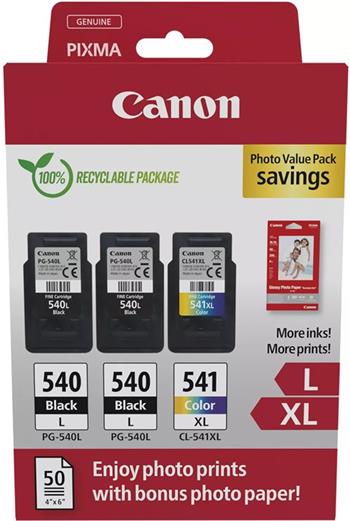 kazeta CANON PG-540 L black (2x)  CL-541 XL color (1x) MG2150/3150  GP501 10x15