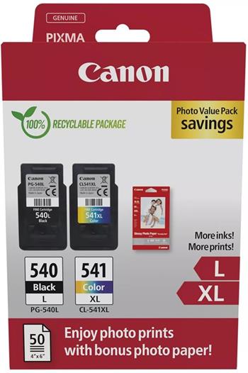 kazeta CANON PG-540 L black  CL-541 XL color MG2150/3150  GP501 10x15