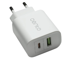 nabíjačka CENTO P102 1Typ C(PD)+1USB(QC)/3A/20W biela
