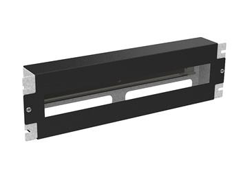 Inštalačný panel 3U s DIN lištou do 19" rozvádzača, BK RAL9005 RAIL-3U-DIN-BK
