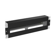 Inštalačný panel 3U s DIN lištou do 19" rozvádzača, BK RAL9005 RAIL-3U-DIN-BK