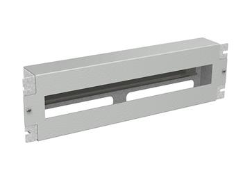 Inštalačný panel 3U s DIN lištou do 19" rozvádzača, RAL 7035, RAIL-3U-DIN