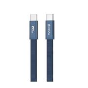 kábel Devia Ultra3 PD 240W Metal Woven Flat, USB-C - USB-C, 1,5 m modrý