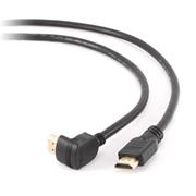 kábel HDMI 1.4 Samec/Samec dĺžka 3m, 1 konektor pod uhlom 90°, CABLEXPERT