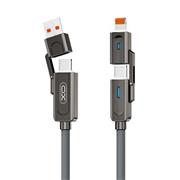 kábel XO NB275 4v1 USB-C - Lightning + USB - USB-C 60W 1,0m sivý