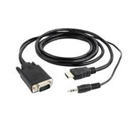 kábel z HDMI na VGA + audio, 1,8m, čierny GEMBIRD