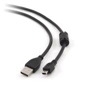 kábel z USB na mini USB (5pin), 1,8m, CABLEXPERT premium quality čierny