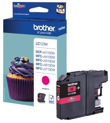 kazeta BROTHER LC-123 Magenta DCP-J4110DW, MFC-J4410DW/J4510DW/J4610DW/J4710DW (600 str.)