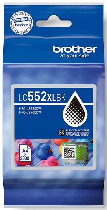 kazeta BROTHER LC-552XL Black MFC-J3660DW/J3960DW (3000 str.)