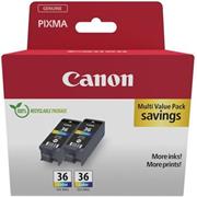 kazeta CANON CLI-36 color TWIN PIXMA iP100/iP110/TR150, mini 260 (2x 249 str.)