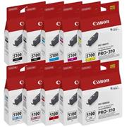 kazeta CANON PFI-5100 MBK/PBK/C/M/Y/PC/PM/R/GY/CO PACK iPF PRO-310 (10x 14,4 ml)