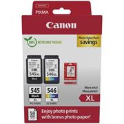 kazeta CANON PG-545 XL black + CL-546 XL color MG2450/MG2550 + GP501 10x15