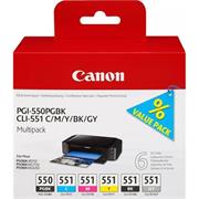 kazeta CANON PGI-550PGBK + CLI-551 BK/C/M/Y/GY PACK MG 5450/6350, iP 7250, MX 925