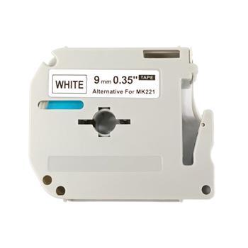 kompatibilná páska pre BROTHER MK-221 čierne písmo, biela páska Tape (9mm)