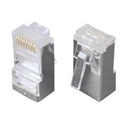 Konektor RJ45 CAT5E STP 8p8c tienený neskladaný na lanko KRJ45/5SH, cena za kus, balenie 100ks
