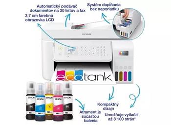 MFP "ecoTANK" farebné atramentové EPSON L5316 (biela), sieť, ADF, Wi-Fi, Ethernet, FAX