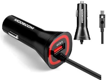 MODECOM Autonabíjačka Quick Charge s podsvietením, USB + Typ C, ZT-MC-KULC-02