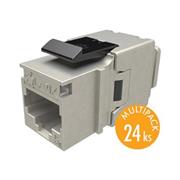 MULTIPACK 24 ks - rýchlozariezavací keystone Solarix CAT5E STP SXKJ-5E-STP-BK-NA