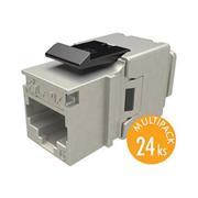 MULTIPACK 24 ks - rýchlozariezavací keystone Solarix CAT6 STP SXKJ-6-STP-BK-NA