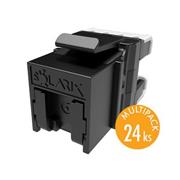 MULTIPACK 24 ks - rýchlozariezavací keystone Solarix CAT6 UTP SXKJ-6-UTP-BK-NA Component Level a 4PPoE certifikácia