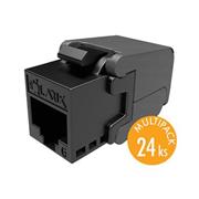 MULTIPACK 24 ks - samorezný keystone Solarix CAT6 UTP SXKJ-6-UTP-BK-SA Component Level a 4PPoE certifikácia