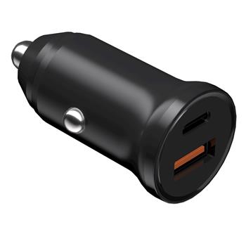 nabíjačka Devia do auta Smart Mini PD QC 3.0 30W 1x USB-C 1x USB čierna