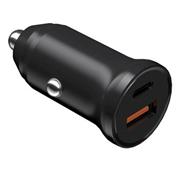 nabíjačka Devia do auta Smart Mini PD QC 3.0 30W 1x USB-C 1x USB čierna