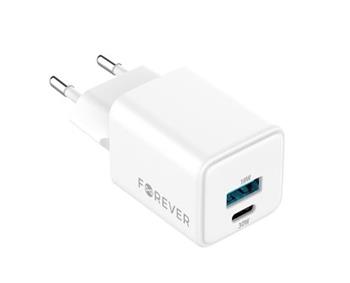 nabíjačka Forever TC-08-30AC, GaN PD QC charger, 1x USB-C 1x USB, 30W, biela