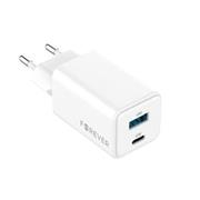nabíjačka Forever TC-08-45AC, GaN PD QC charger, 1x USB-C 1x USB, 45W, biela