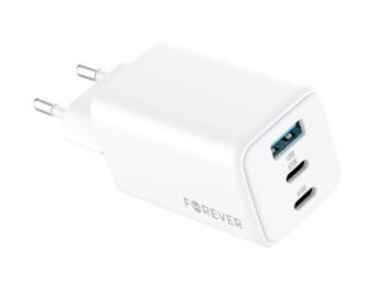nabíjačka Forever TC-08-65ACC, GaN PD QC charger, 2x USB-C 1x USB, 65W, biela