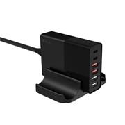 nabíjačka (nabíjacia stanica) Devia Extreme PD QC 3.0 75W 2x USB-C 4x USB, čierna