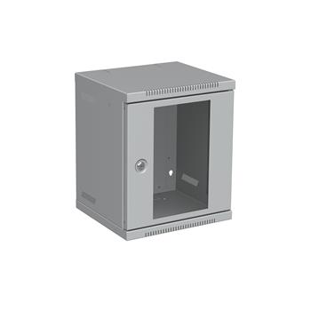 Nástenný rozvádzač 10" 6U RAL 7035 sklenené dvere LC-10-6-11-G