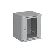Nástenný rozvádzač 10" 6U RAL 7035 sklenené dvere LC-10-6-11-G