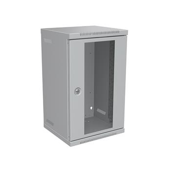 Nástenný rozvádzač 10" 9U RAL 7035 sklenené dvere LC-10-9-11-G