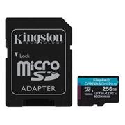 Pamäťová karta Kingston Canvas Go! Plus microSDXC 256GB Class 10, UHS-I, U3, V30, A2, 200/104MB/s (+ adaptér) 